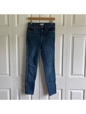 Madewell 10" High-Rise Skinny Dark Wash Blue Denim Jeans Women's Size 27